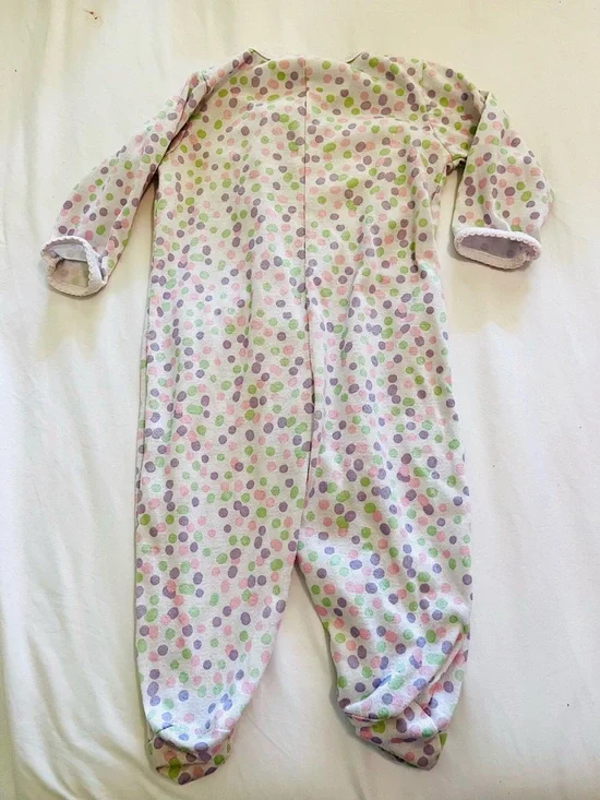 miniwear Pink Polka Dot Butterfly Footed One-Piece - Picture 7 of 7